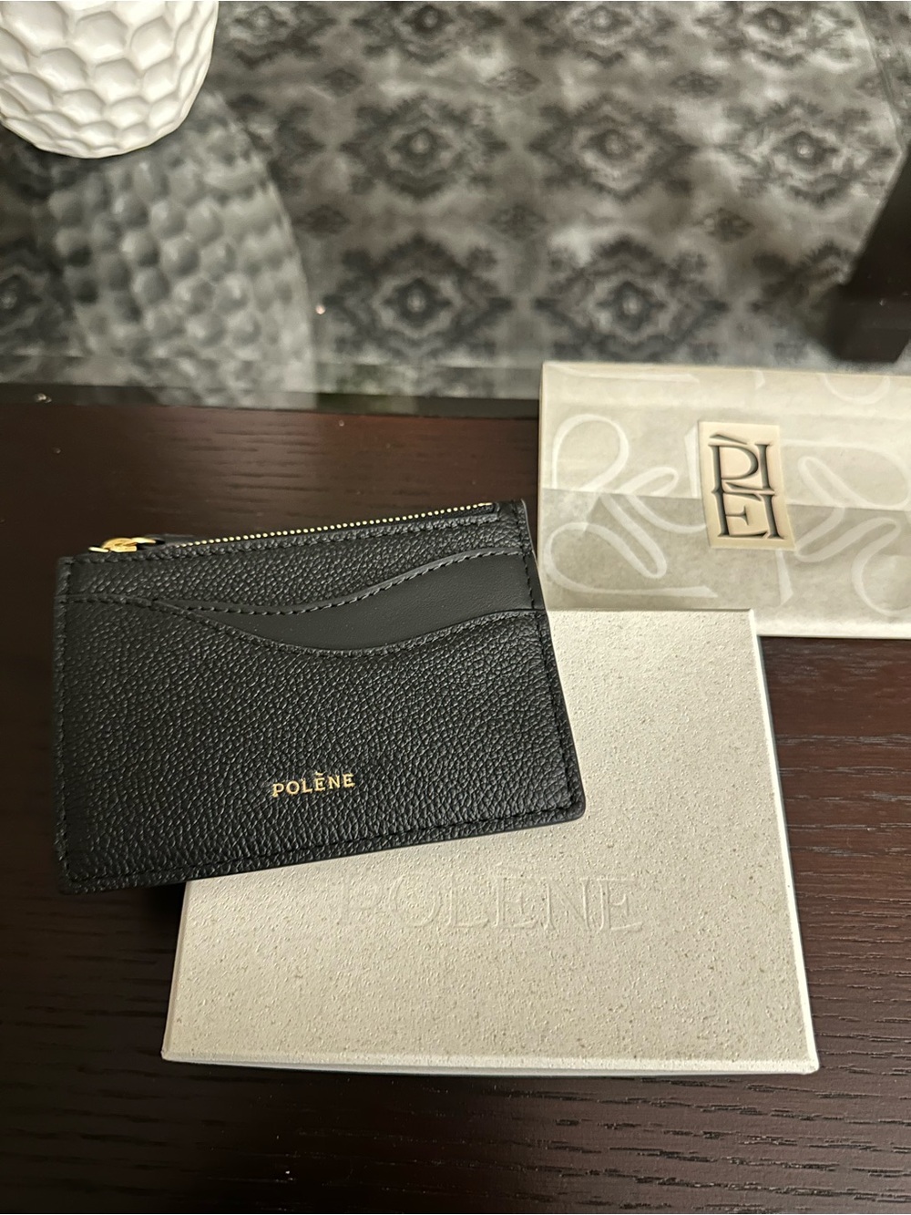 Polene Black Leather Key & Card Holder - Picture 2 of 5
